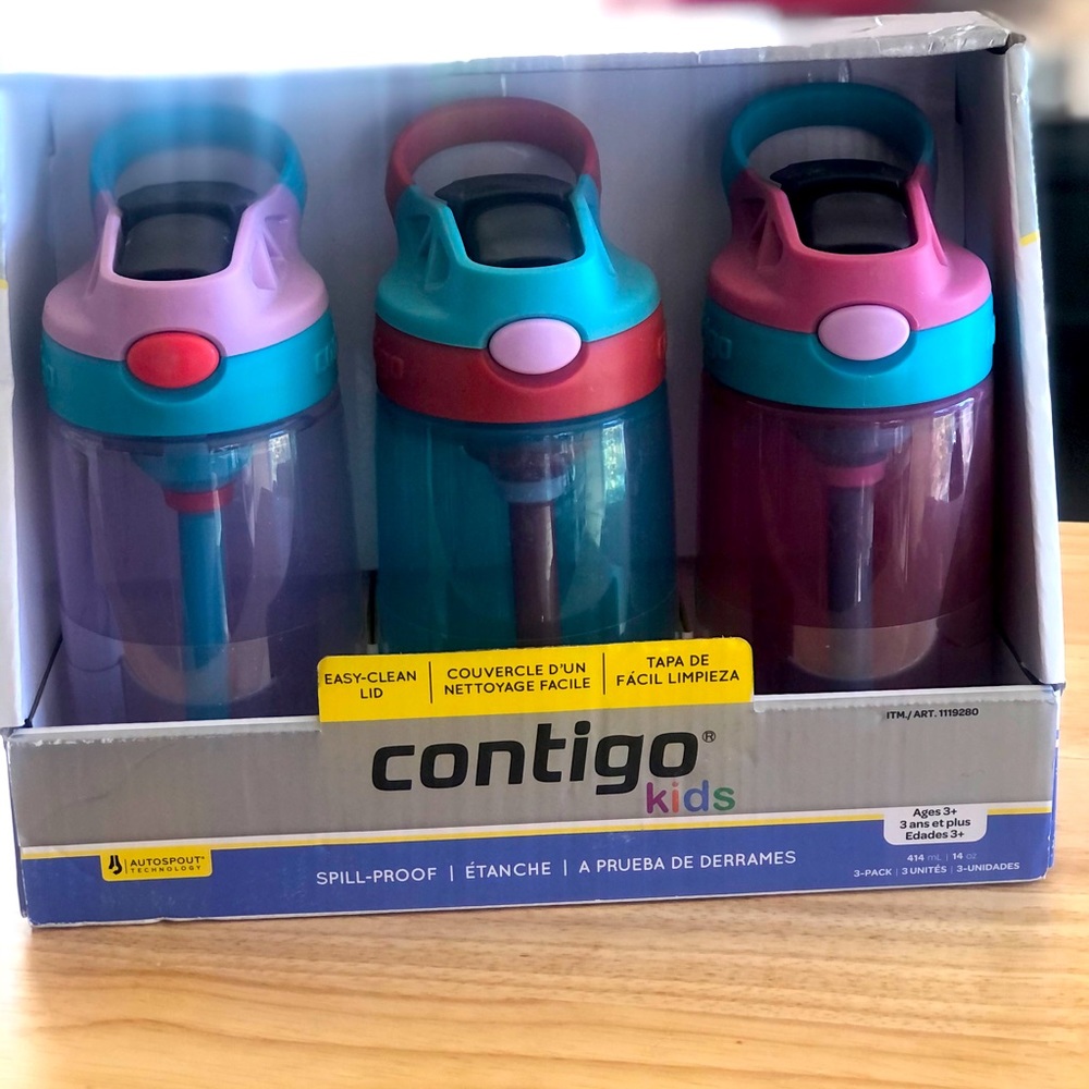 Set of 3 kids Contigo drink bottles